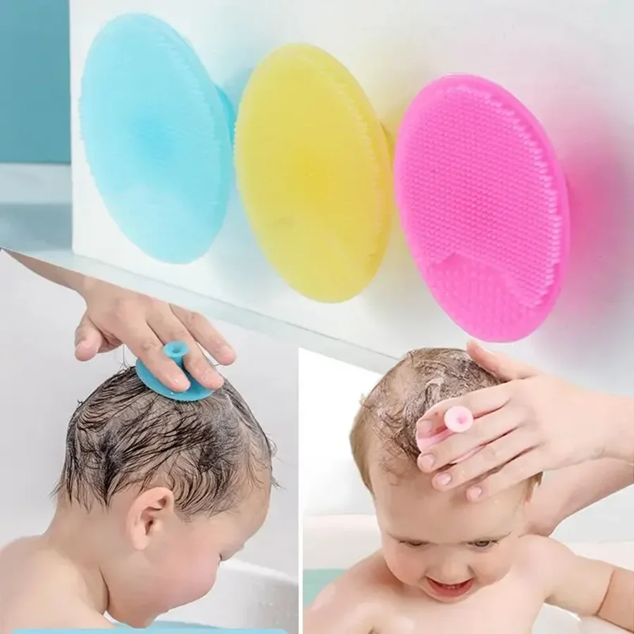 Hair Care For Baby - Siliconen Shampoo Borstel voor Baby Babybadje
